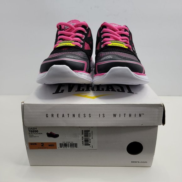 Everlast Dash Girl's Youth Running Athletic Shoes Fuchsia/Black US Size 2M NIB - Picture 3 of 11